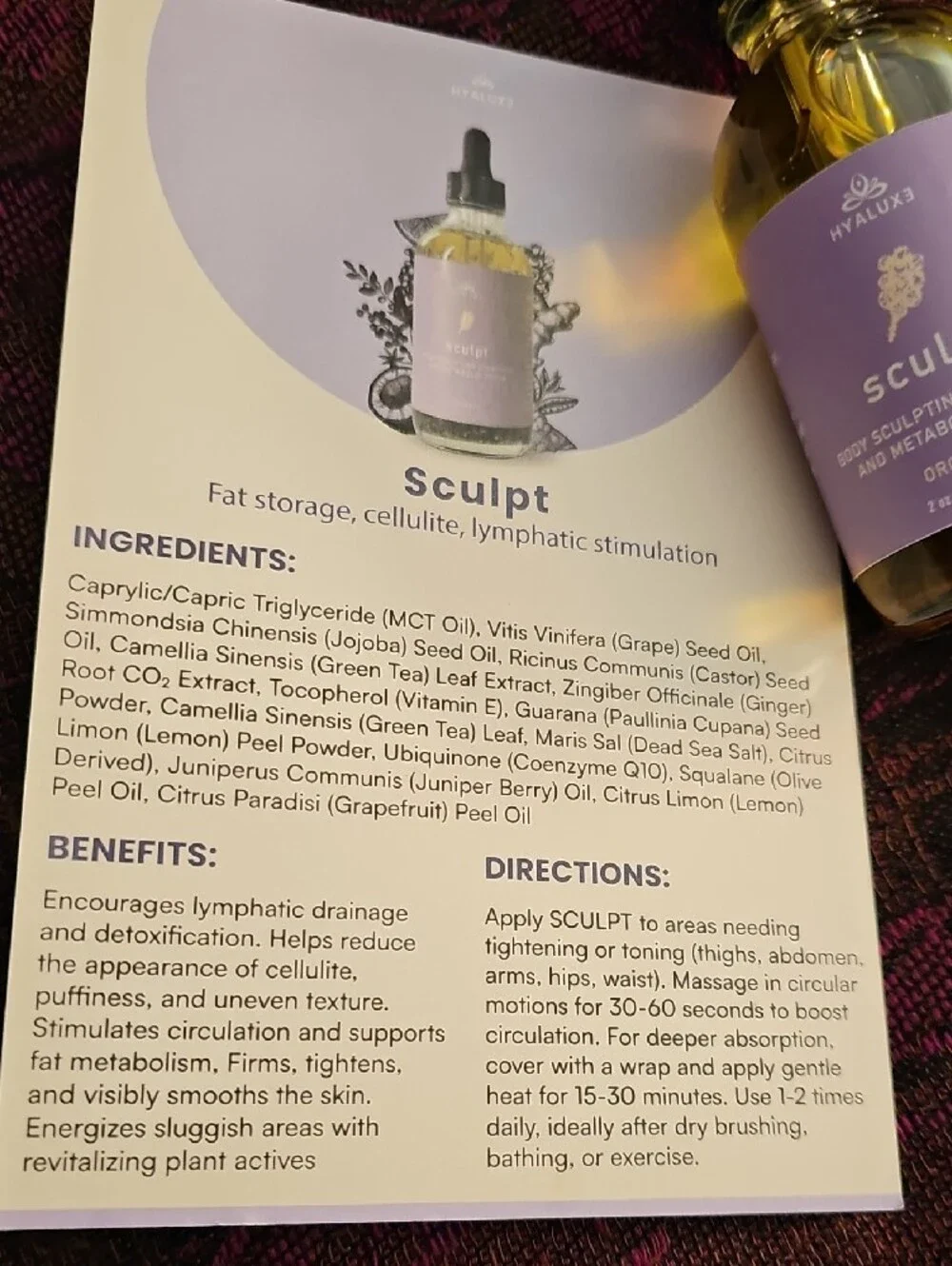 Luxe Sculpt Body Sculpting Serum – Purple and Gold